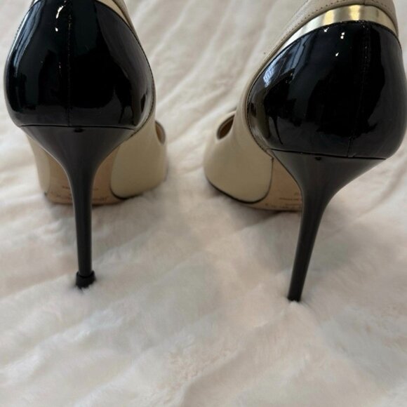 Jimmy Choo Women's Black and Cream Pointed Heels - Picture 3 of 4